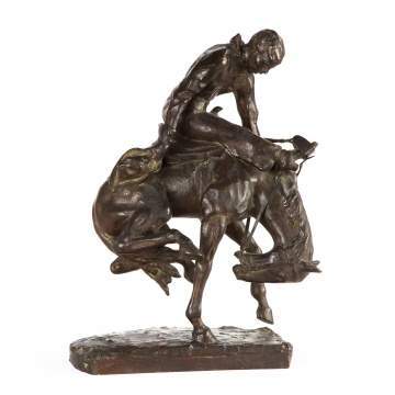 Gorham Bronze Sculpture of a Bronco Rider