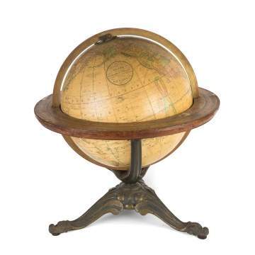 Franklin Terrestrial Table Globe, H. B. Nims &  Co., Troy NY