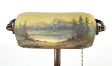 Handel Reverse Painted Desk Lamp with Mountain Landscape