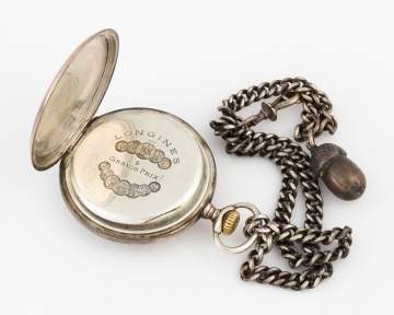 Longines Coin Silver Open Face Pocket Watch