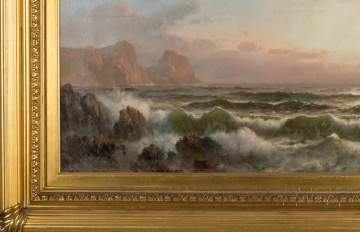 William Trost Richards (American, 1833-1905) Seascape at Sunset