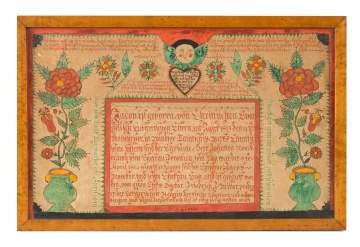 Pennsylvania Watercolor Fraktur