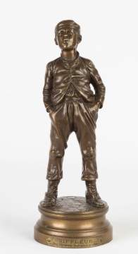 Halfdan Hertzberg (Norwegian, 1857-890) "Siffleur" Bronze Sculpture