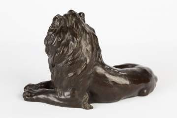 Asian Reclining Bronze Lion
