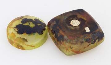 Daum Nancy Cameo Glass Covered Powder