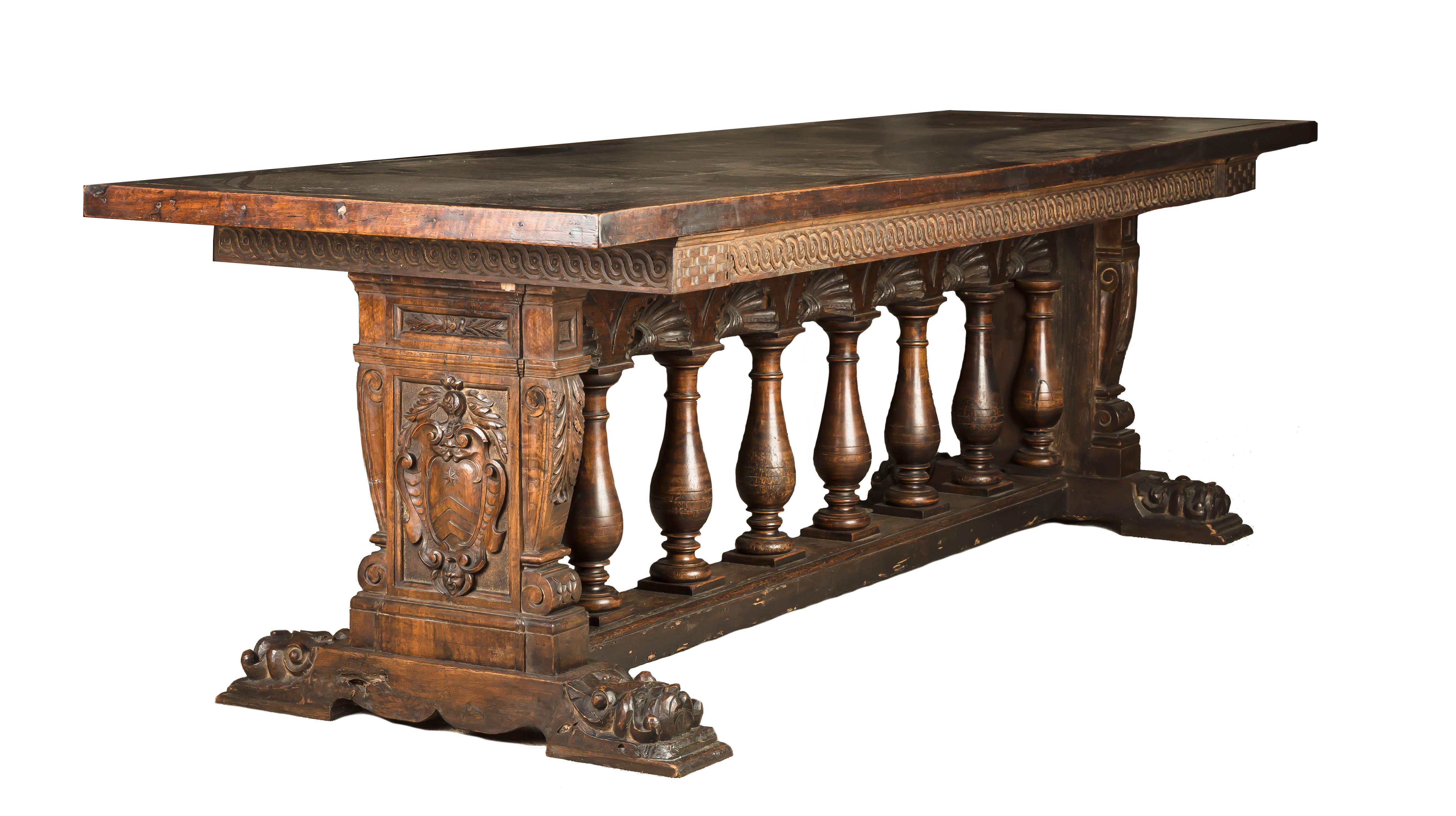 Refectory Table Italian Renaissance 17th Century Italian Carved Walnut Refectory Table | Cottone Auctions