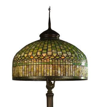 Tiffany Studios Curtain Border Leaded Glass Lamp