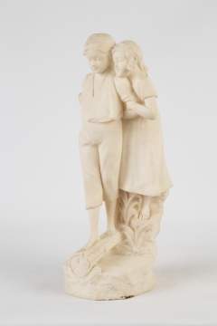 Alabaster Statue of Two Children