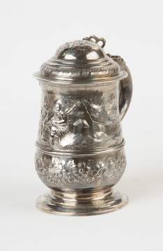 Continental Silver Repousse Tankard