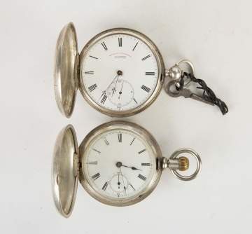 Two Key Wind Silver Pocket Watches