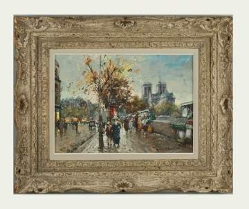 Antoine Blanchard (French, 1910-1988) Paris Street Scene