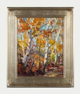Emile Albert Gruppe (American, 1896-1978) "Fall Birches"