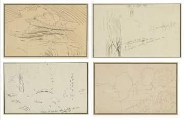 Charles Ephraim Burchfield (American, 1893-1967) Four Charcoal and Pencil Studies