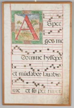 Early Illuminated Hand Colored Musical Note Pages