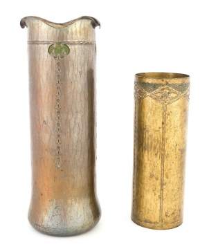 Two Roycroft Hammered Copper Vases