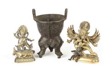 Group of Asian Bronze Items
