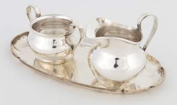 Kalo (Chicago) Sterling Silver Sugar, Creamer and Under Tray