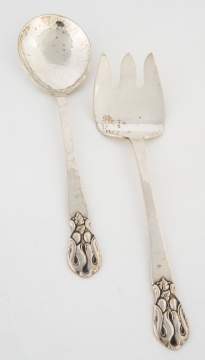 Carl Poul Peterson (Montreal) Sterling Silver Serving Fork and Spoon