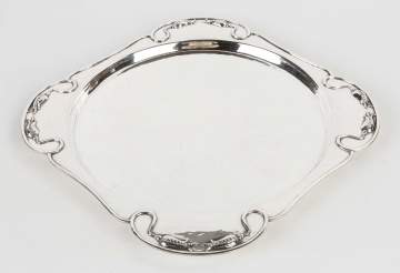 Carl Poul Peterson (Montreal) Hand Wrought Sterling Silver Serving Tray