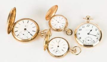 Four 14K Gold Pocket Watches