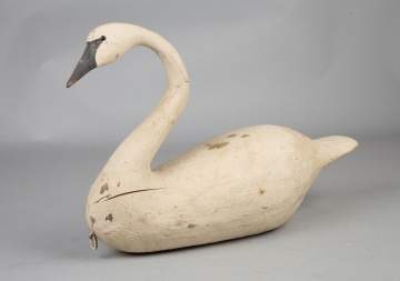 Painted White Swan Decoy