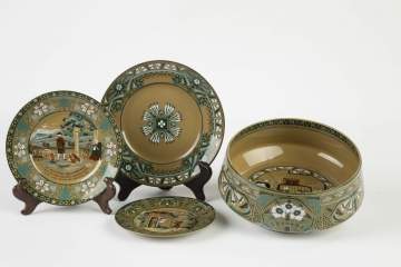 Emerald Deldare Plates and Bowl