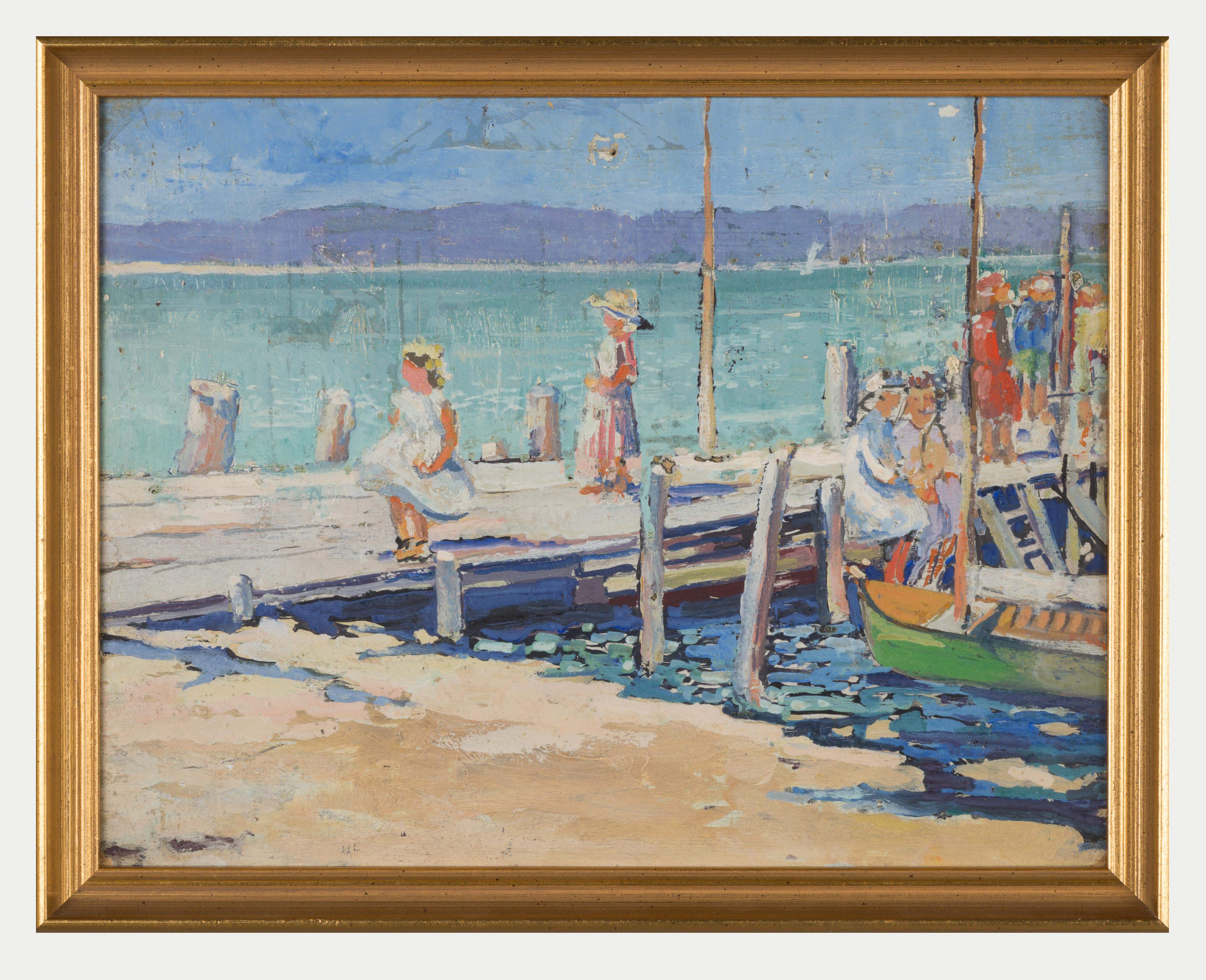 Harbor Scene in Manner of Jane Peterson | Cottone Auctions