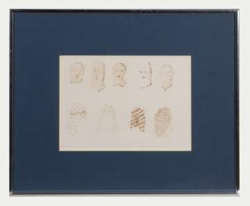 Martha Visser't Hooft (American, 1906-1994) "Terrorists' Masks"