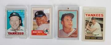 Group of Four Topps Mickey Mantle Baseball Cards