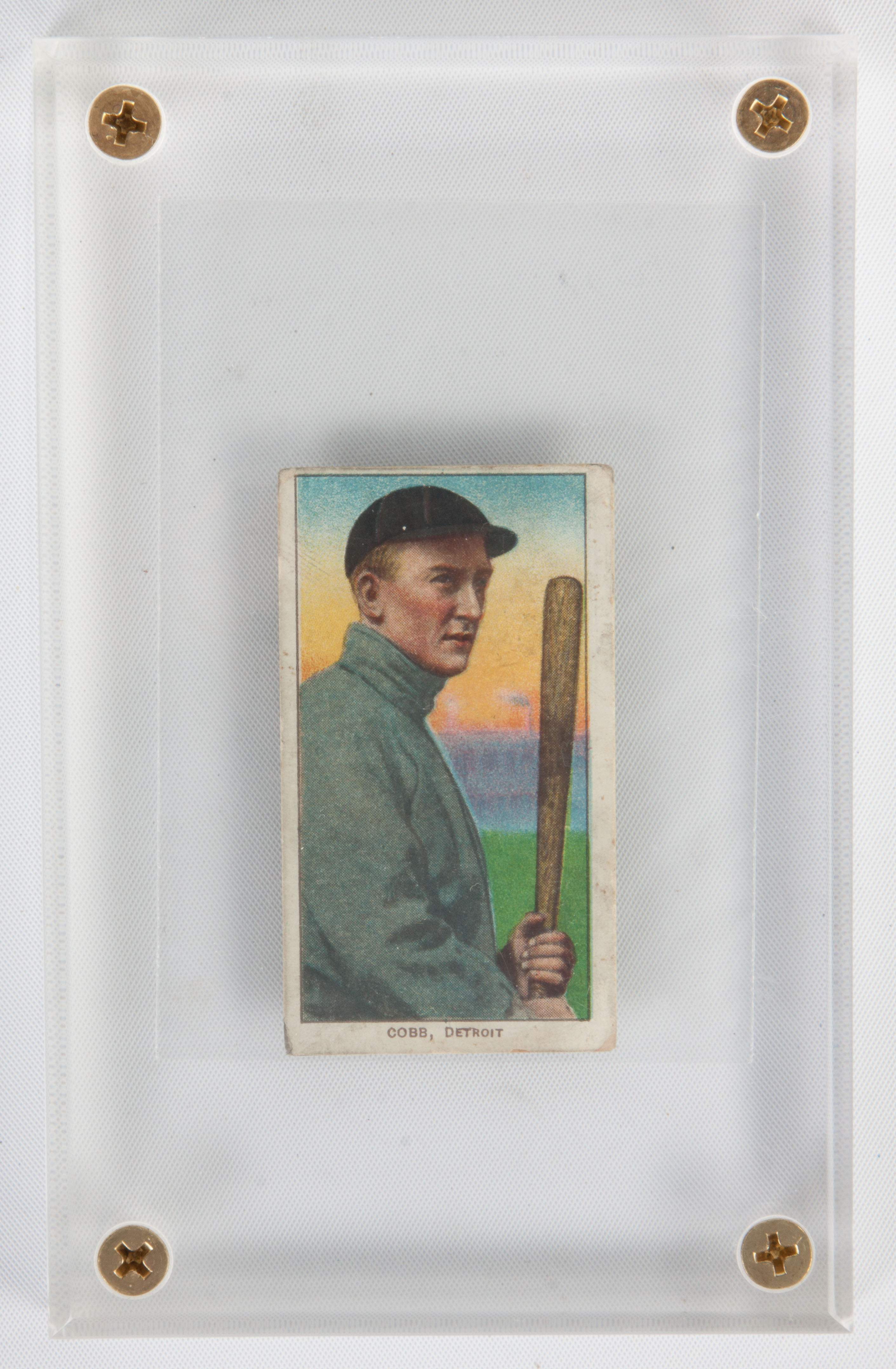 ty cobb cigarette card 1909-11 T206 Polar Bear, Ty Cobb, Bat off Shoulder Tobacco Card