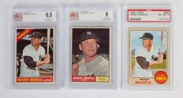 Group of Three Topps Mickey Mantle Baseball Cards