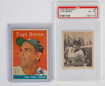 1958 Topps Yogi Berra #370 & 1948 Bowman Yogi Berra #6 Baseball Cards