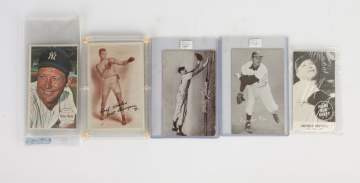 Group of Baseball Exhibit Cards & Autographed Boxing Postcard