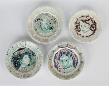 Group of Mid-Century Painted Plates