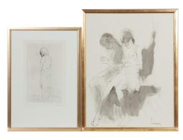 Jean Leon Jansen (French/American b. 1920) Etching and Grisaille Watercolor 