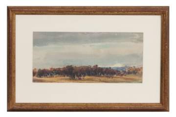 Att. Jules Dupre (French, 1811- 1889) Landscape Watercolor Landscape