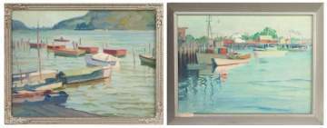 Two  Clifford Ulp (American, 1885-1957) Harbor Scenes