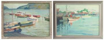 Two  Clifford Ulp (American, 1885-1957) Harbor Scenes