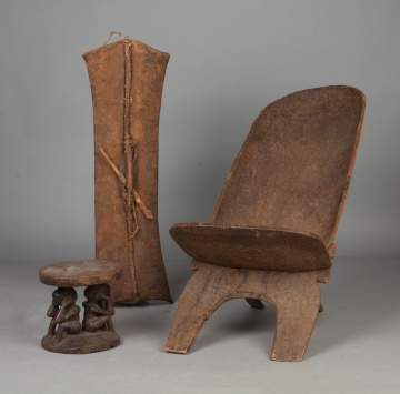 African Chair, Stool, and Kenyan Shield
