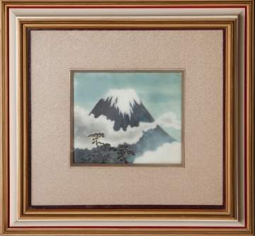 Japanese Enamel on Copper of Mt. Fuji