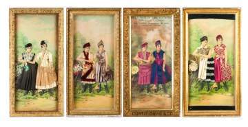 Group of Victorian Advertising Signs & Shadow Boxes