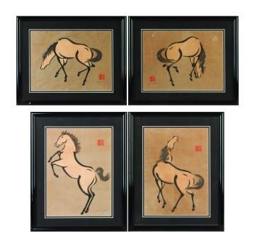 Group of Four Asian Woodblock Prints