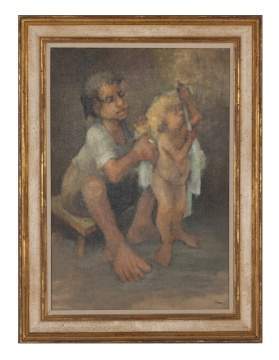 Leonard Creo (American, B. 1923) "Bath"