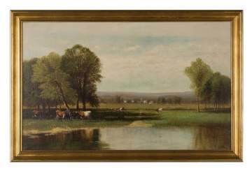Clinton Loveridge (1824-1915) Cows in Landscape