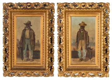 William Aiken Walker (American, 1838-1921) Pair of  Paintings, "Whar am de Expersishom"
