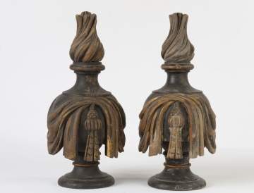 Carved and Painted Wood Finials