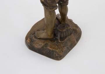 Georges Omerth (French, fl. 1895-1925) Bronze Sculpture of a Fisher Boy