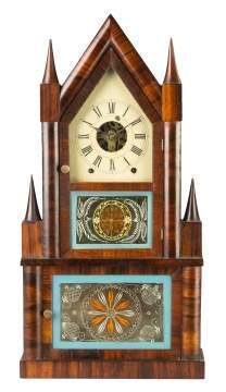 Birge & Fuller Double Steeple Shelf Clock