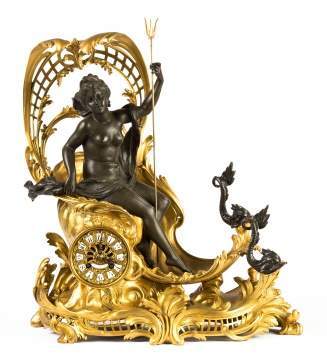 French Shelf Clock, "Amphitrite's Chariot Drawn by  Dolphins"