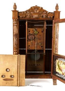 Mark Leavenworth, Waterbury, CT, Carved Case Shelf  Clock